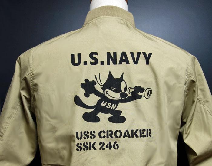 新品 ミリタリージャケット S 米海軍 黒猫 CROAKERモデル