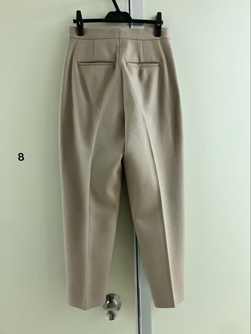 【BLAMINK】BEIGE Melton WOOL TROUSERS