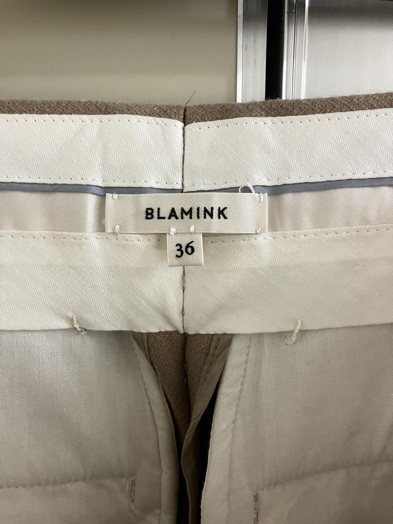 【BLAMINK】BEIGE Melton WOOL TROUSERS
