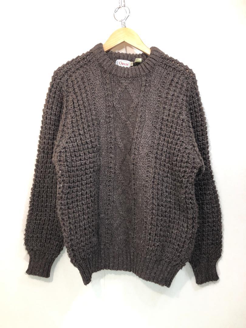 511170● ORVIS ウール ニット ブラウン セーター オービス