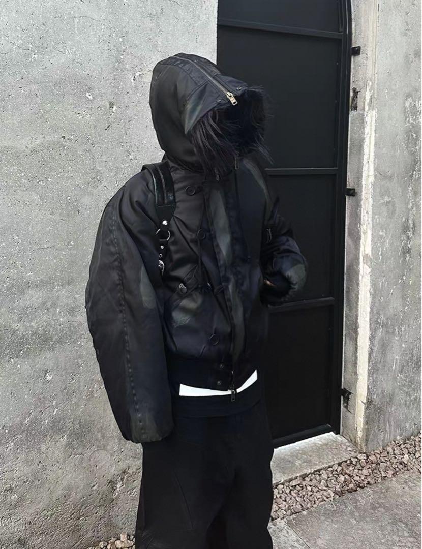 Y2K fur bomber down Parker フライトジャケット 工場 直営 店ファッション - 無*様 Y2K fur bomber down Parker