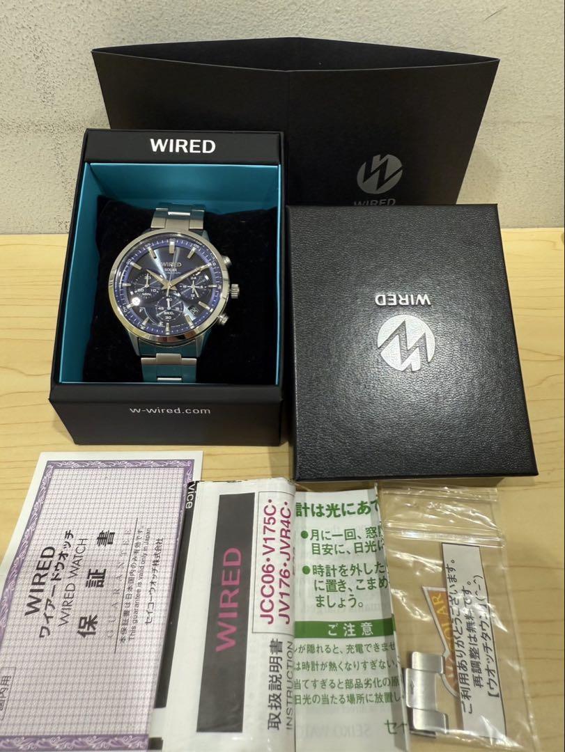 美品☆ソーラー☆送料込☆SEIKO WIRED メンズ腕時計VR42-KZC0
