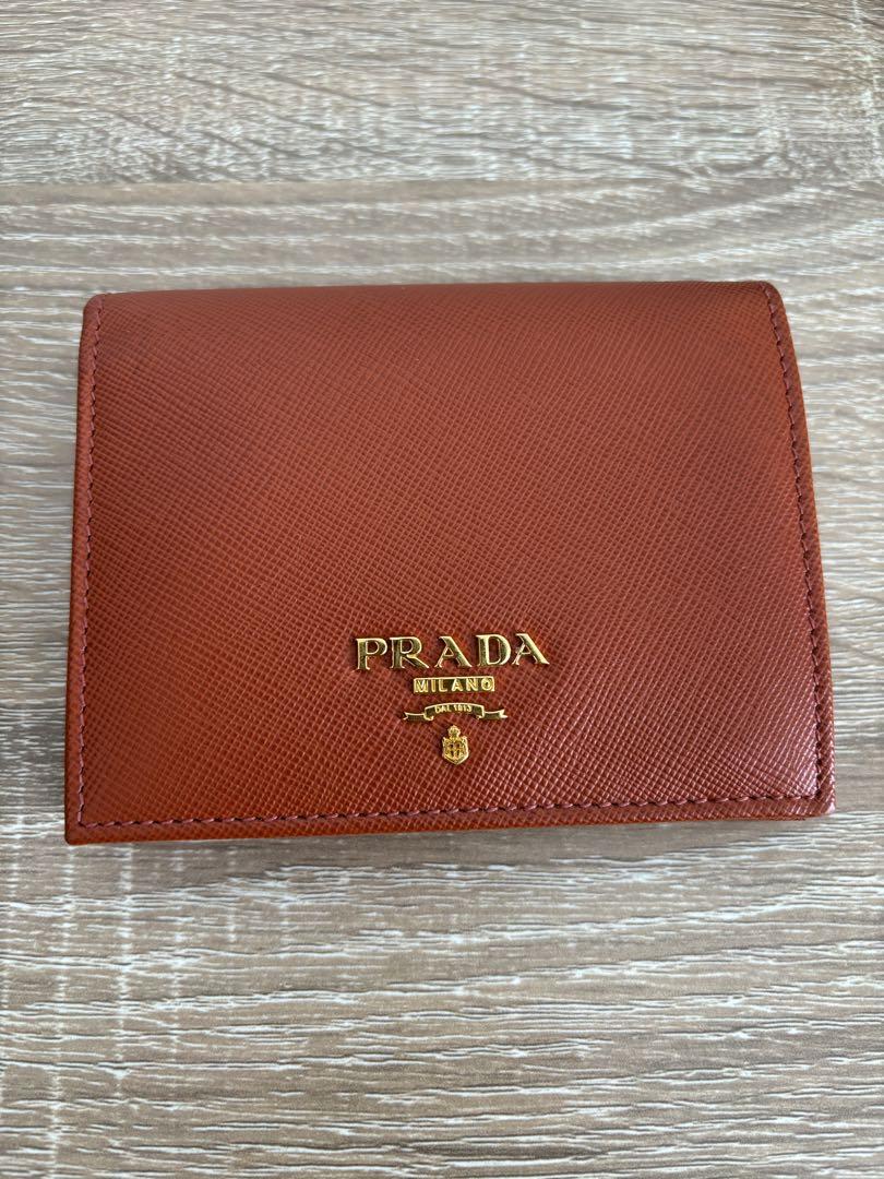PRADA オレンジ 二つ折り財布 PRADA プラダ 財布 二つ折財布 サフィアーノ オレンジ 箱付き