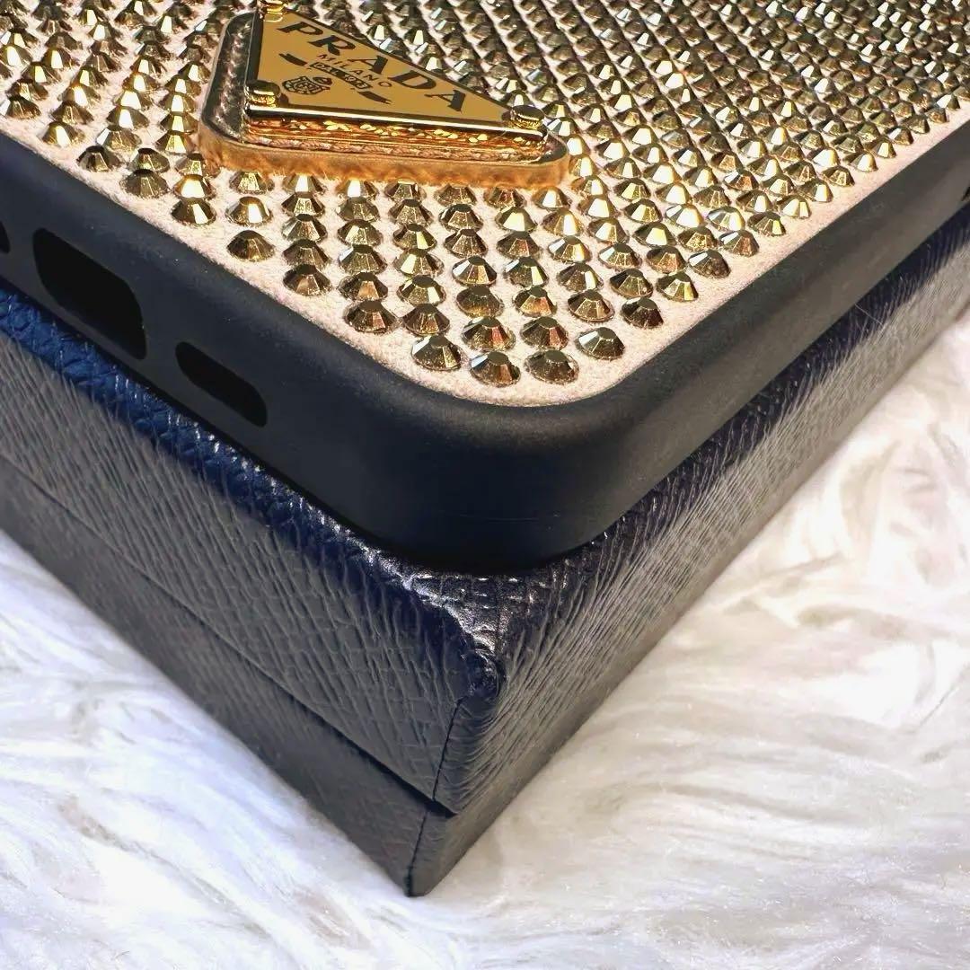 美品✨箱付 PRADA プラダ iPhone13Proケース ゴールド 三角ロゴ
