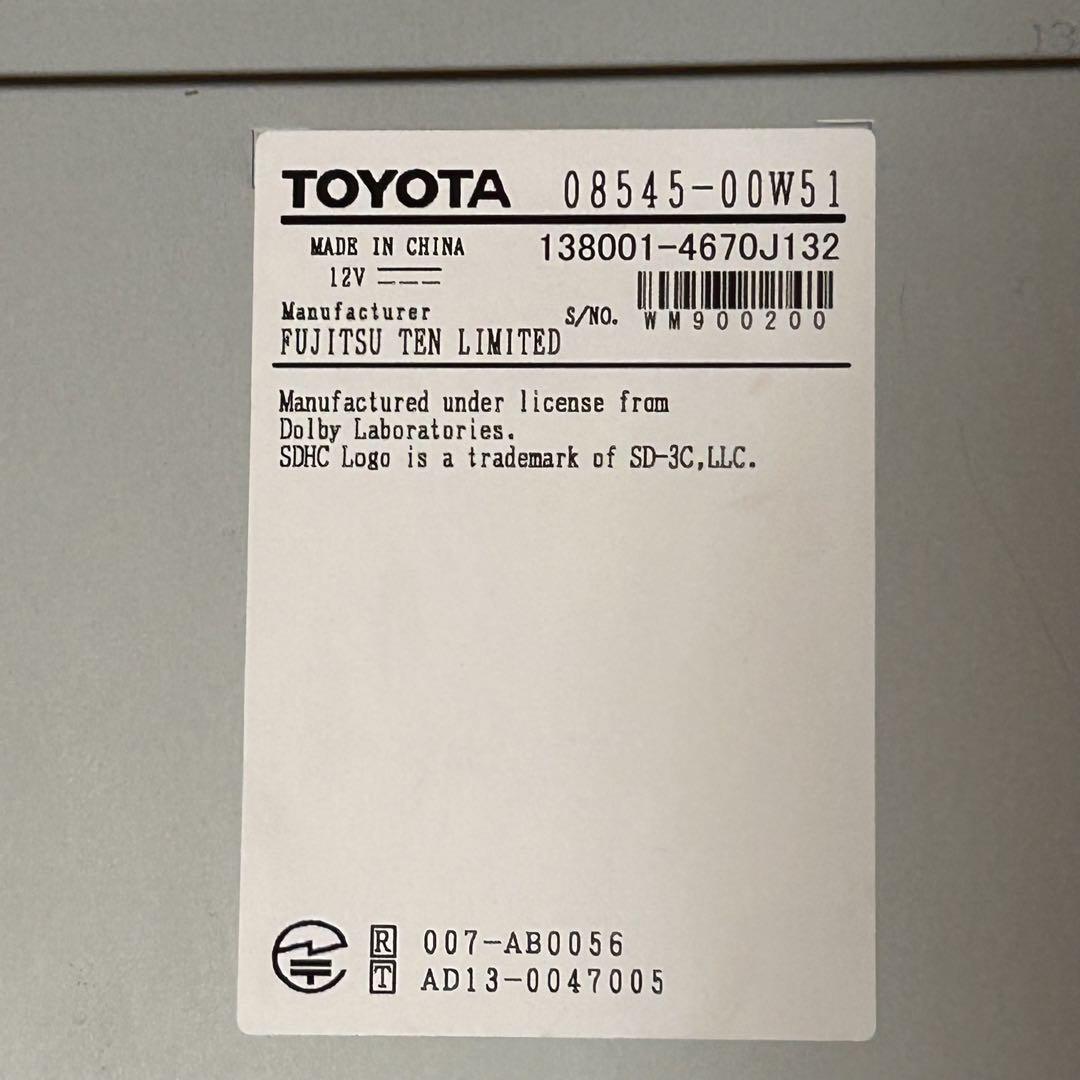 トヨタ カーナビ NSZT-W64中古品　簡易作動チェック済みです