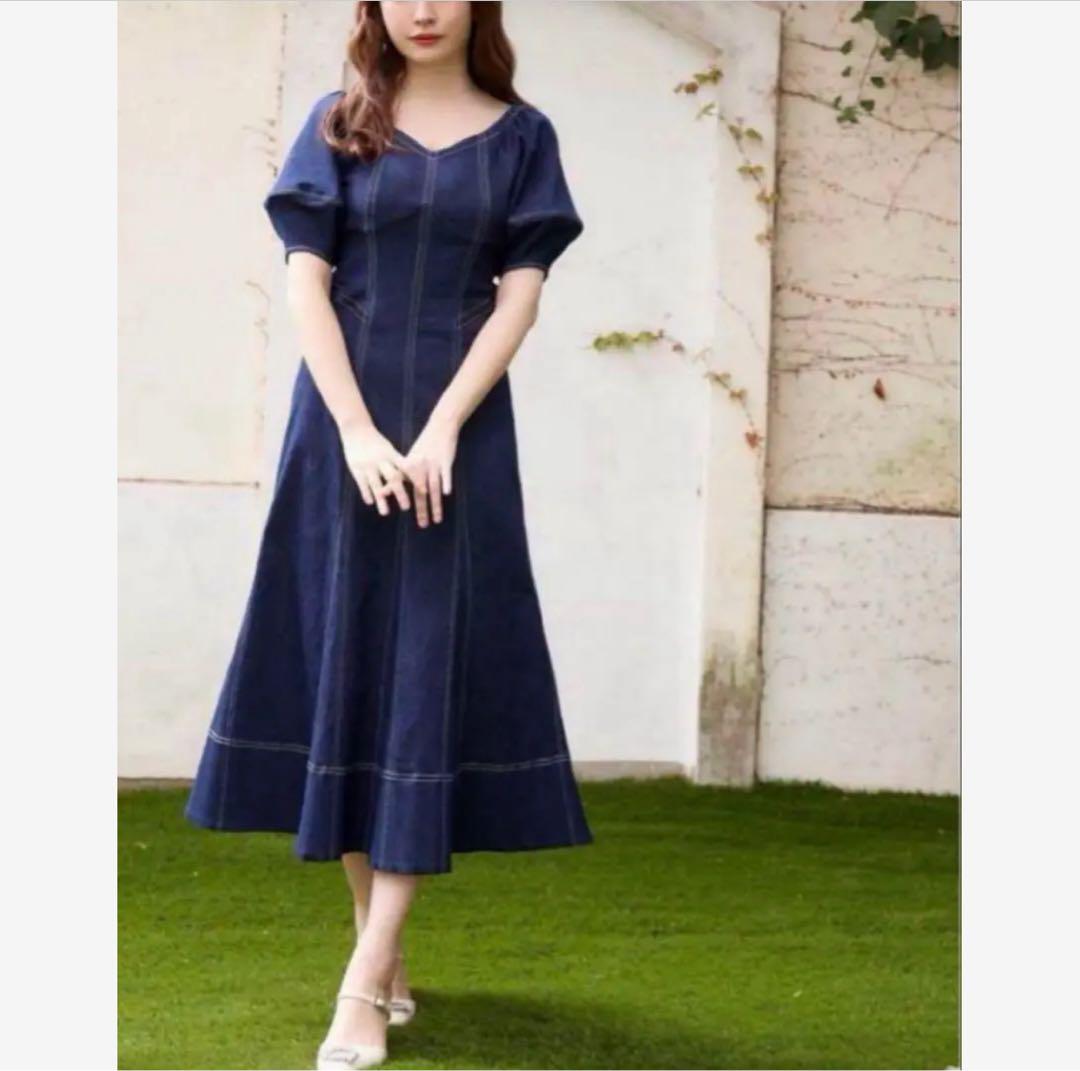 極美品 ハーリップトゥ デニムドレス デニムワンピース Mサイズ