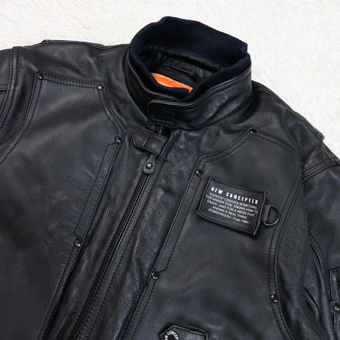 美品★KADOYA カドヤ ライダースジャケット 牛革レザー MA-1