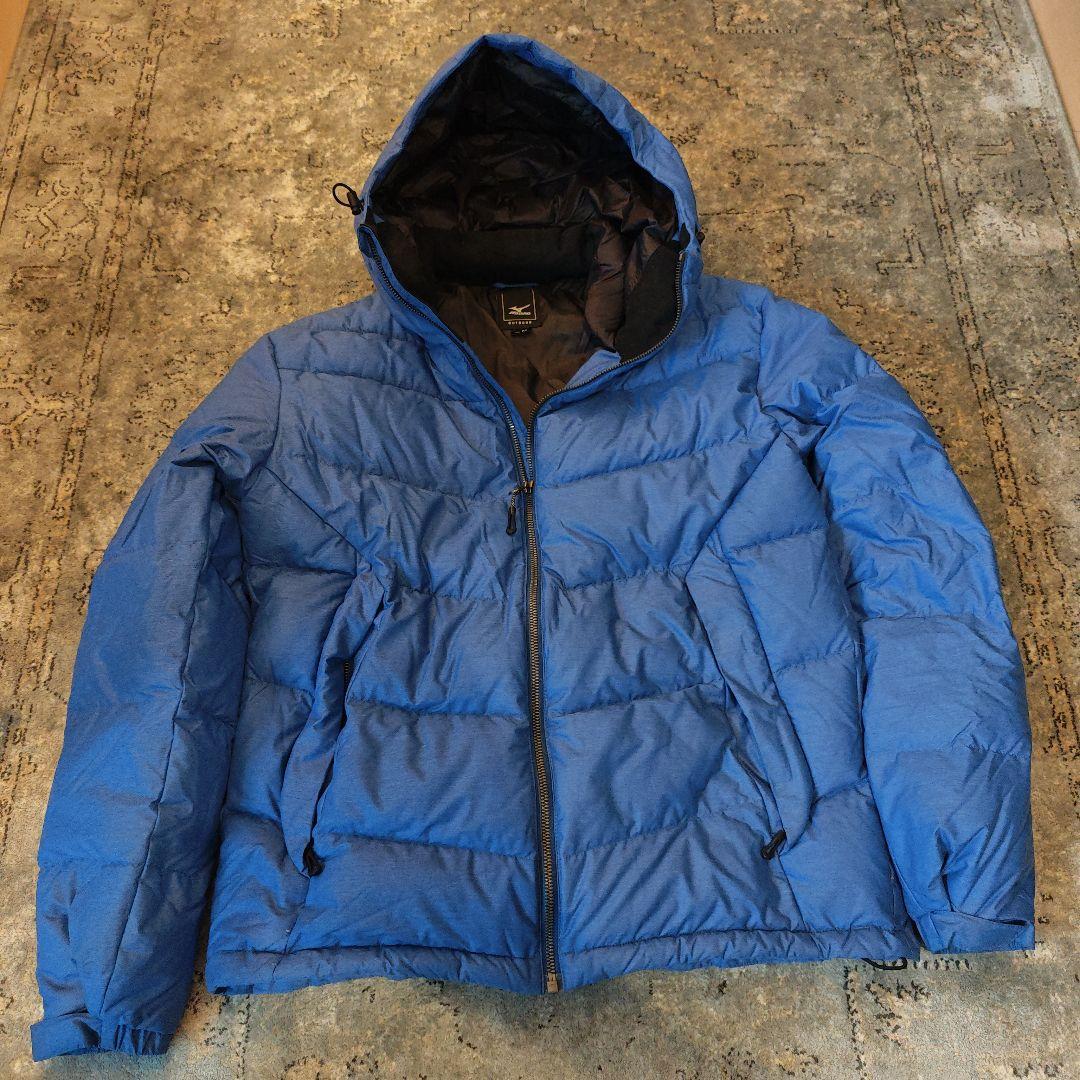 Mizuno ブルー ダウンジャケット フード付きM MIZUNO
