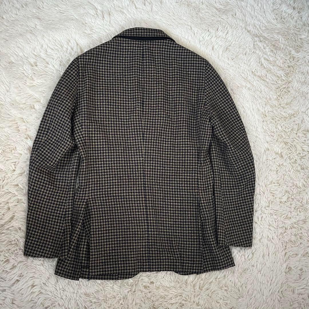 美品 SOVEREIGN ソブリン リネン混マイクロチェック 3B ジャケット
