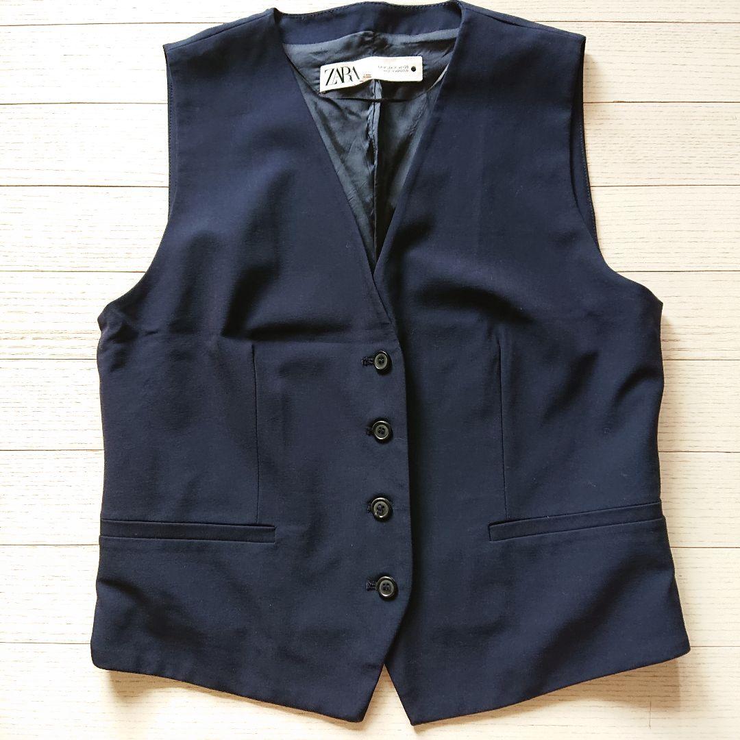 ZARA ジレ　ネイビー ネイビー（紺）系 ZARA(ザラ) ベスト・ジレ(レディース) - 海外