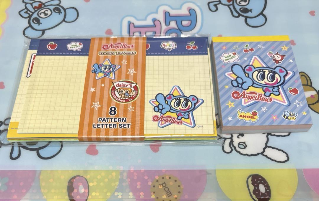 平成レトロ エンジェルブルー メモ帳 レターセット
