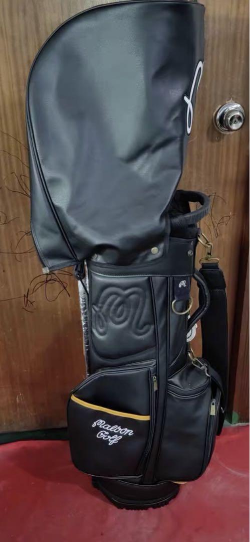 Malbon golfマルボンゴルフ キャディバッグ スタンド式ゴルフバッグ 黒