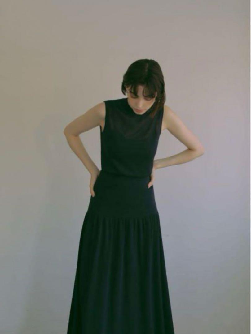 rielle riche シアーニットセットアップ　ネイビー