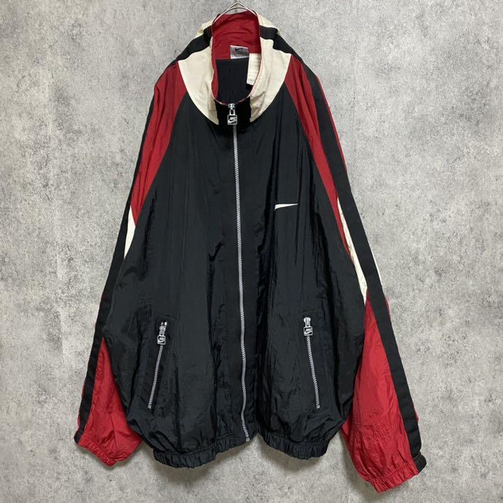 通販新品 90S 銀タグ NIKE ナイキ ナイロンジャケット 黒 メンズ L 刺繍 vi7ST-m25954354773 格安新作登場