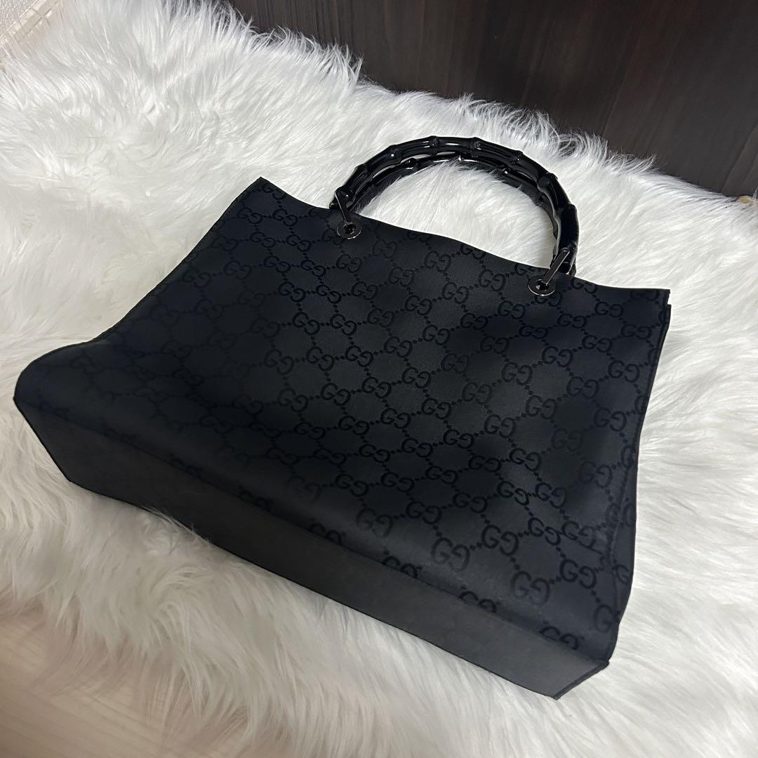 GUCCI グッチ バンブー GG柄 トートバッグ ブラック