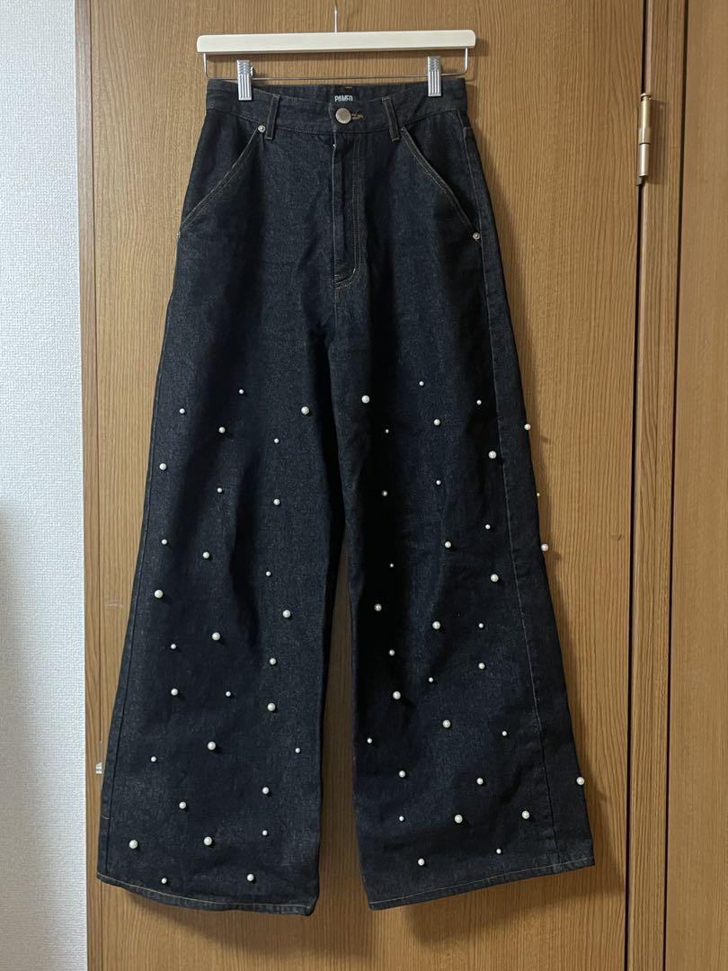 パンツ PAMEO POSE PEARL DENIM BAGGY TROUSERS