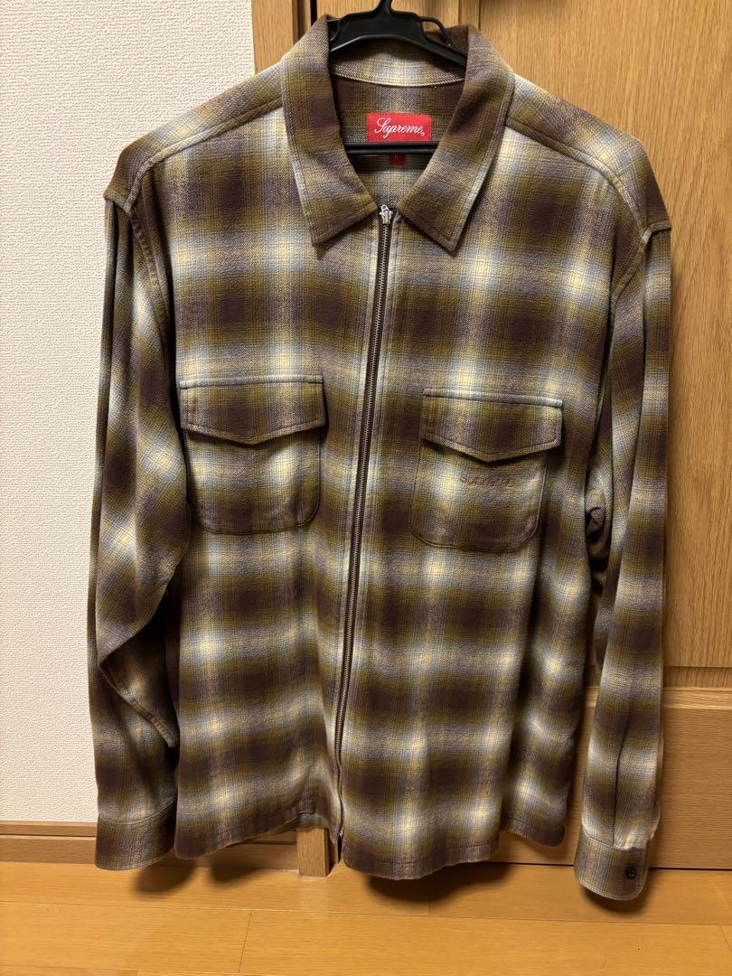 Supreme Shadow Plaid Flannel ZipUp Shirt