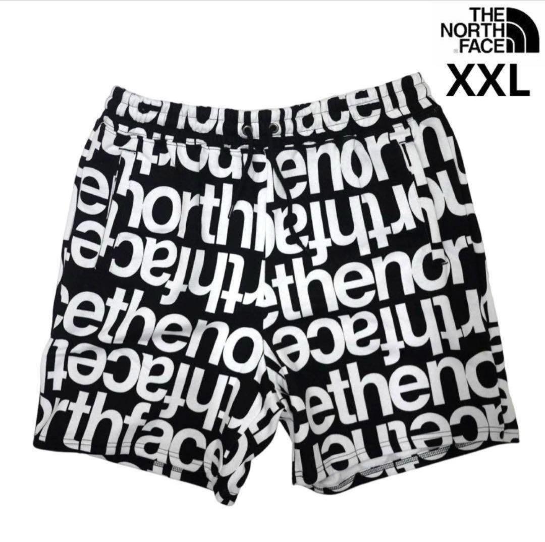 本日限定セール【日本未発売】ノースフェイススウェットショートパンツ総柄/XXL