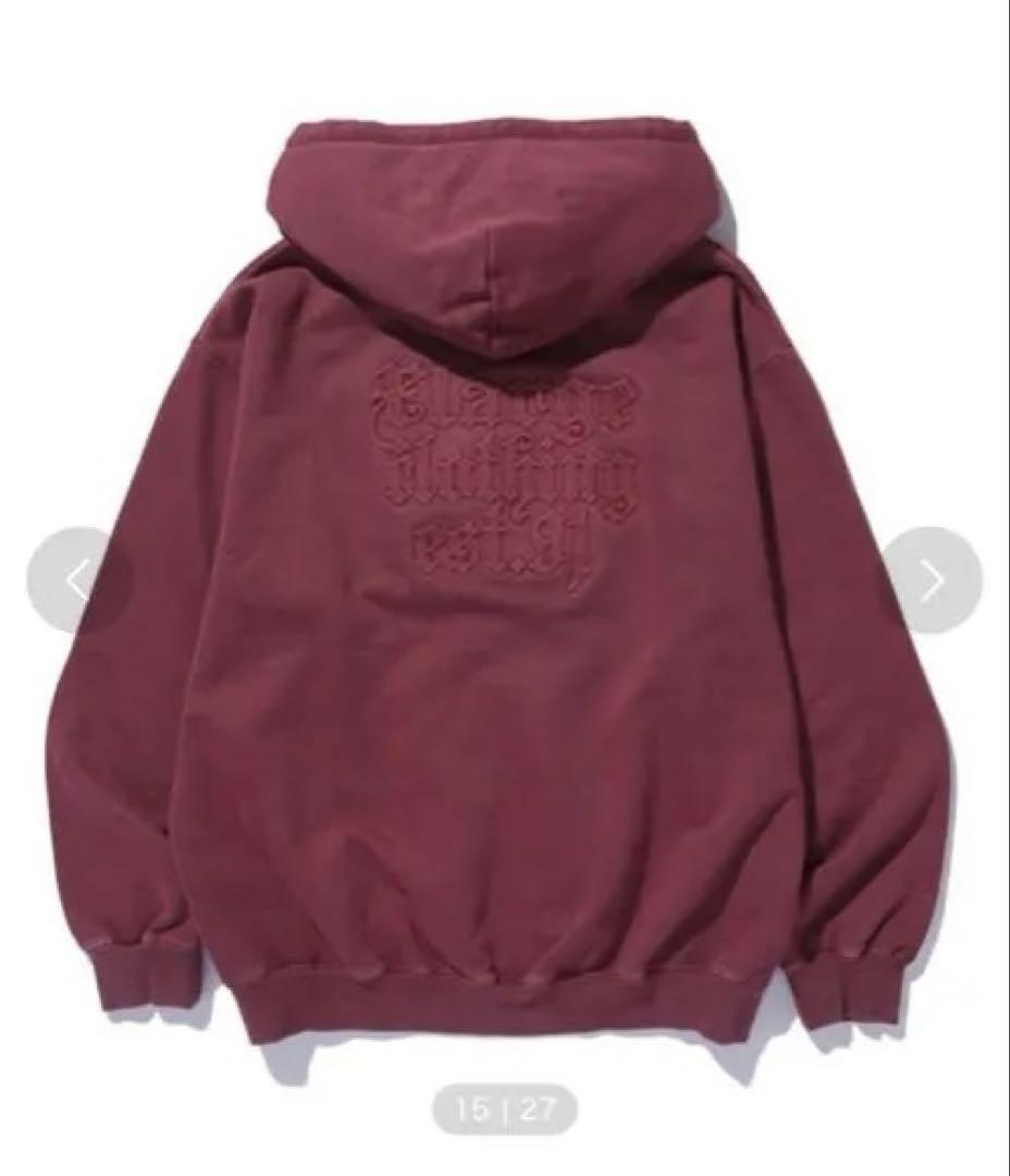 XLARGE バーガンディ ジップ パーカー L