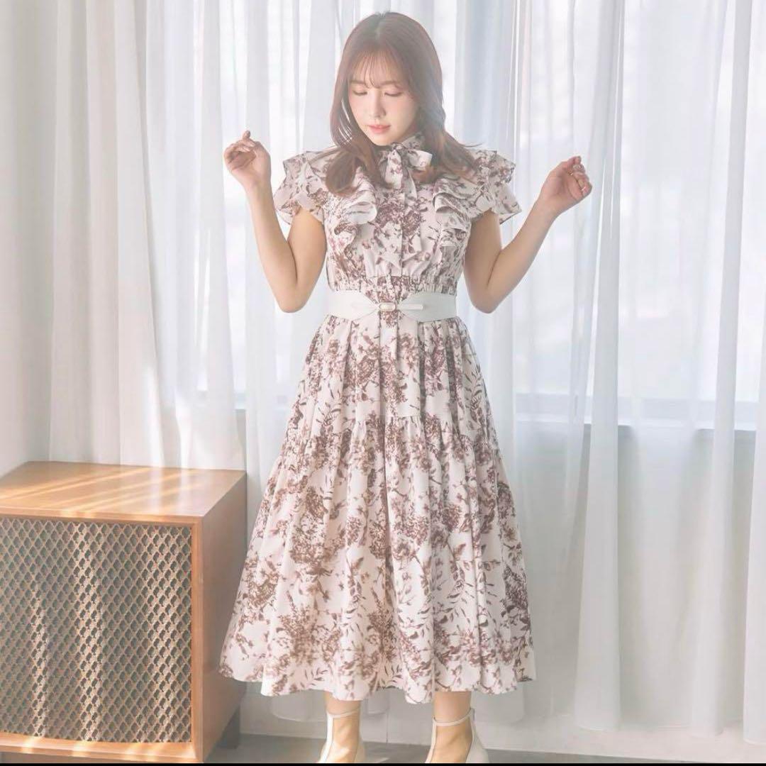 Floral Frill Tiered Shirt Dress
