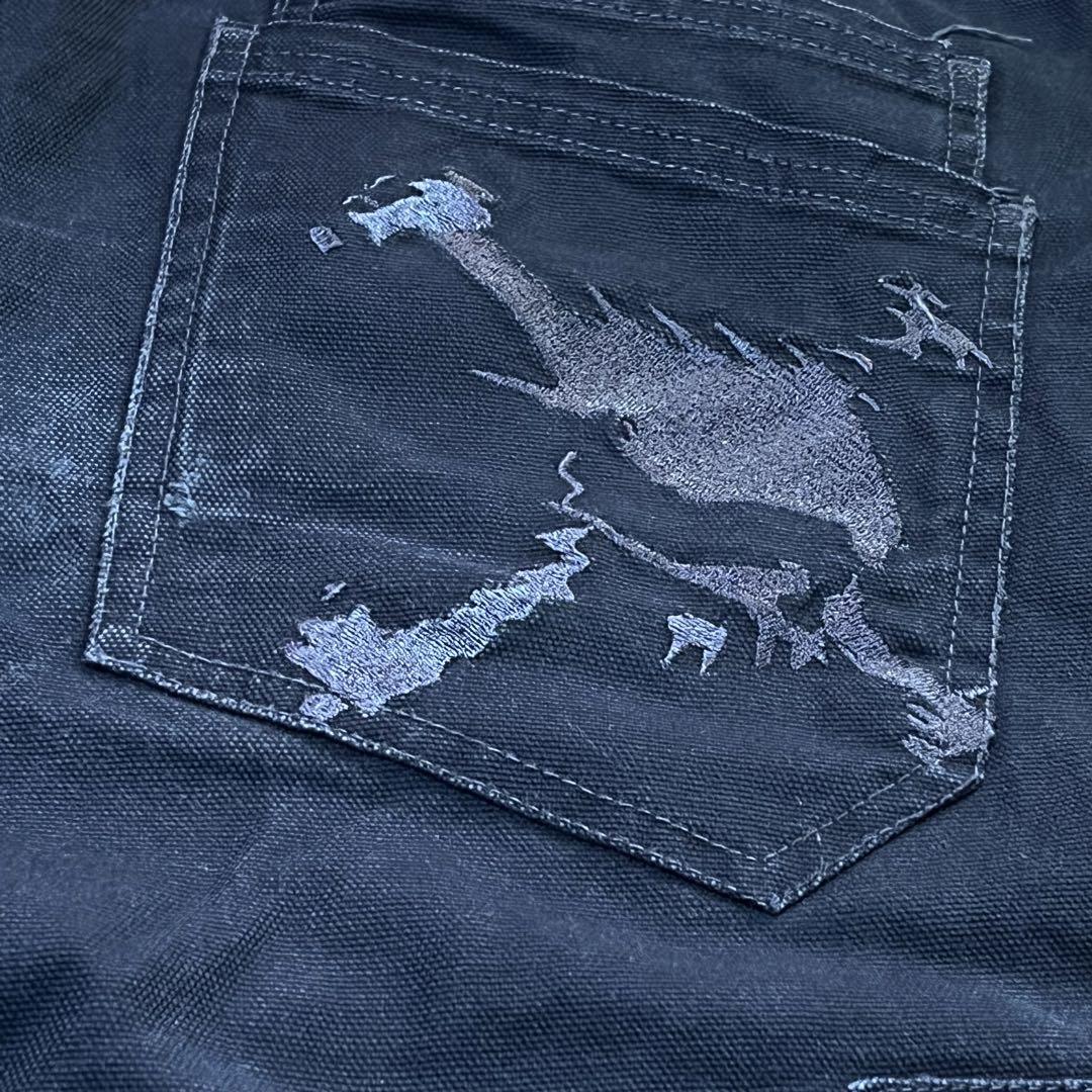 90s y2k 黒タグ oakley ブラックチノ old ドクロ 刺繍 テック