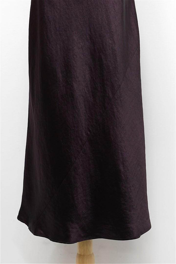 HGD-Z010/美品 MAXMARA ロングワンピース 薄手 光沢 42 赤紫