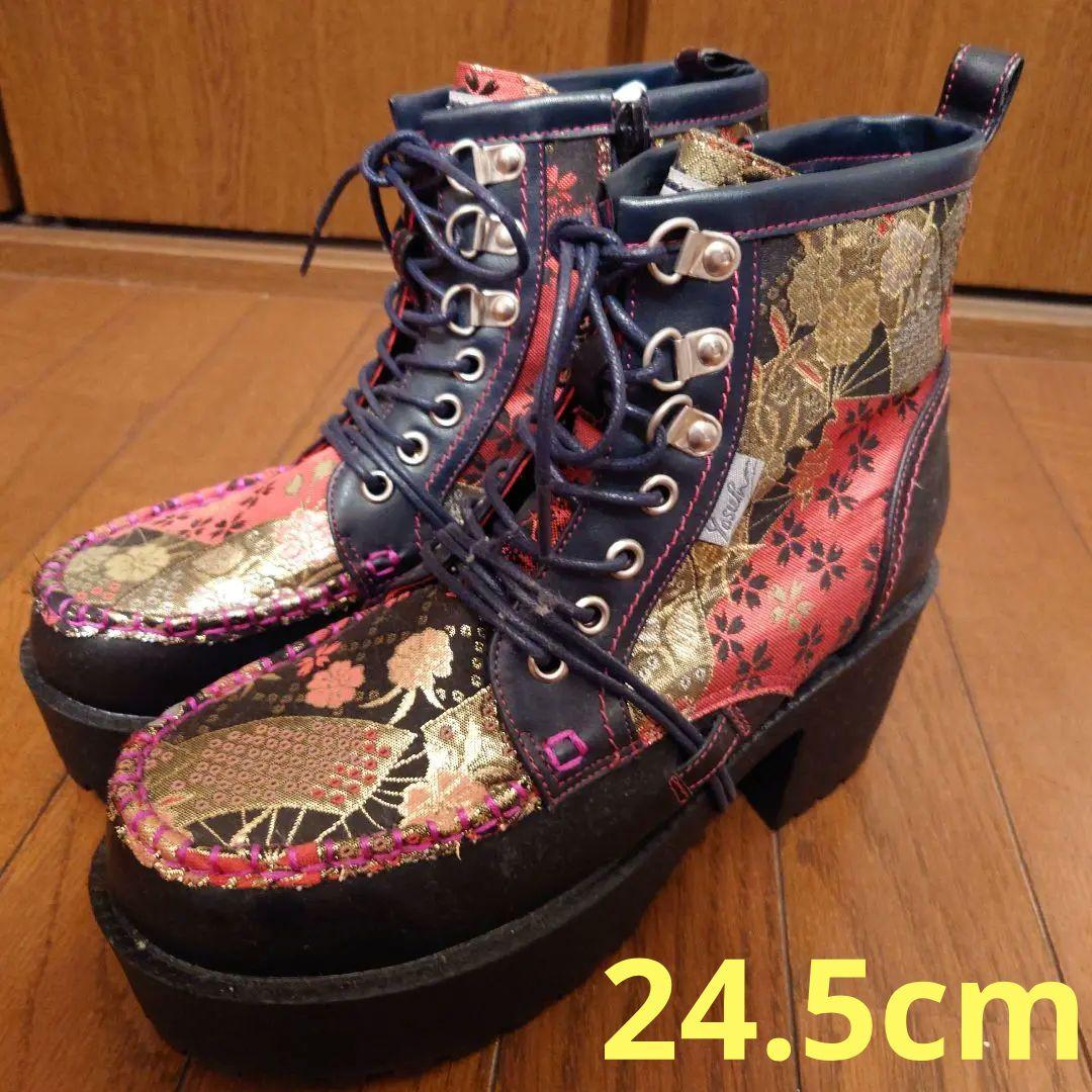 ヨースケ 和柄ブーツ24.5cm YOSUKE YOYO Brand