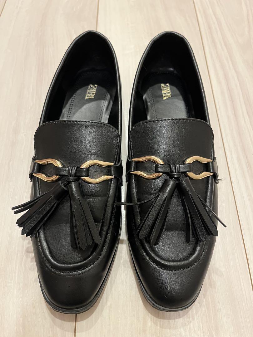 ZARA ブラック タッセルローファー 37 - メルカリ