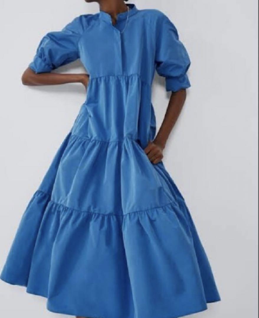美品】ZARA ザラ☆バルーンスリーブ ボリュームワンピース