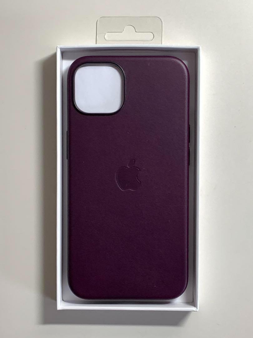 【新品】純正 iPhone 13 レザーケース・ダークチェリー①