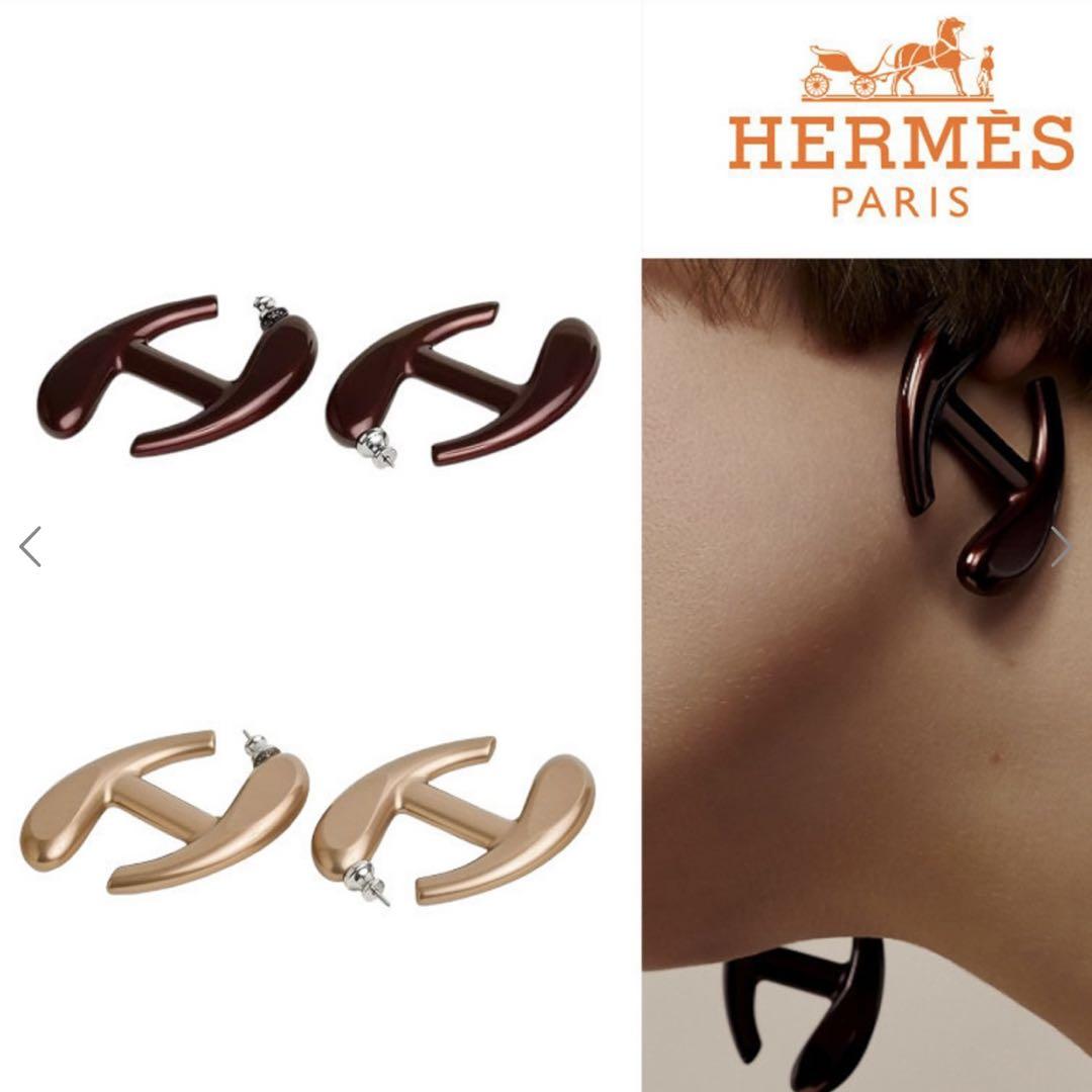 （N.R）ゴールド H型 ピアス　エルメス HERMES ゴールド（金色）系 HERMES POP H(エルメス ポップアッシュ