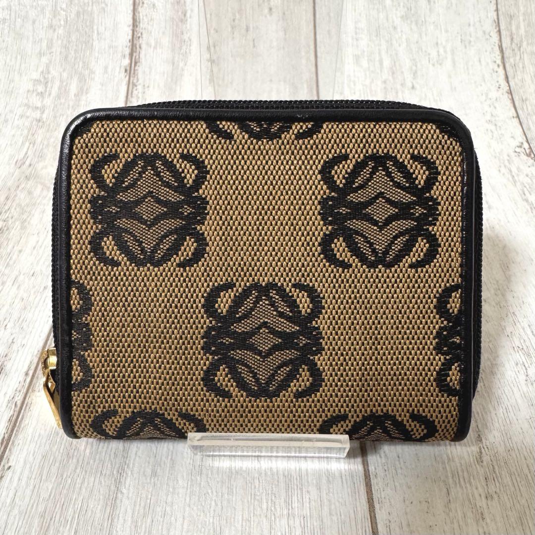 極美品⭐ ロエベ LOEWE 小銭入れ 総柄ジャガード アナグラム ミニ財布