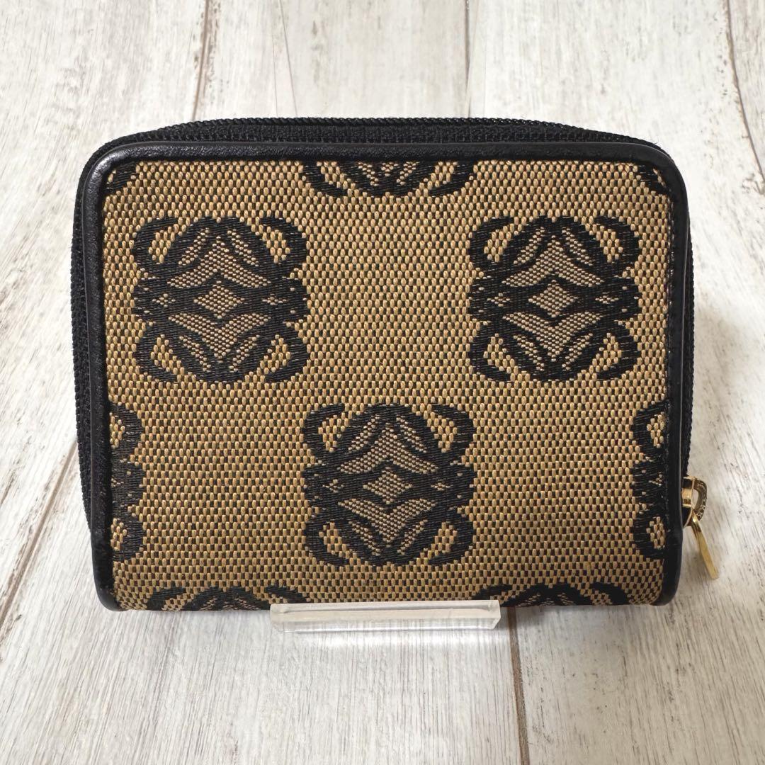 極美品⭐ ロエベ LOEWE 小銭入れ 総柄ジャガード アナグラム ミニ財布