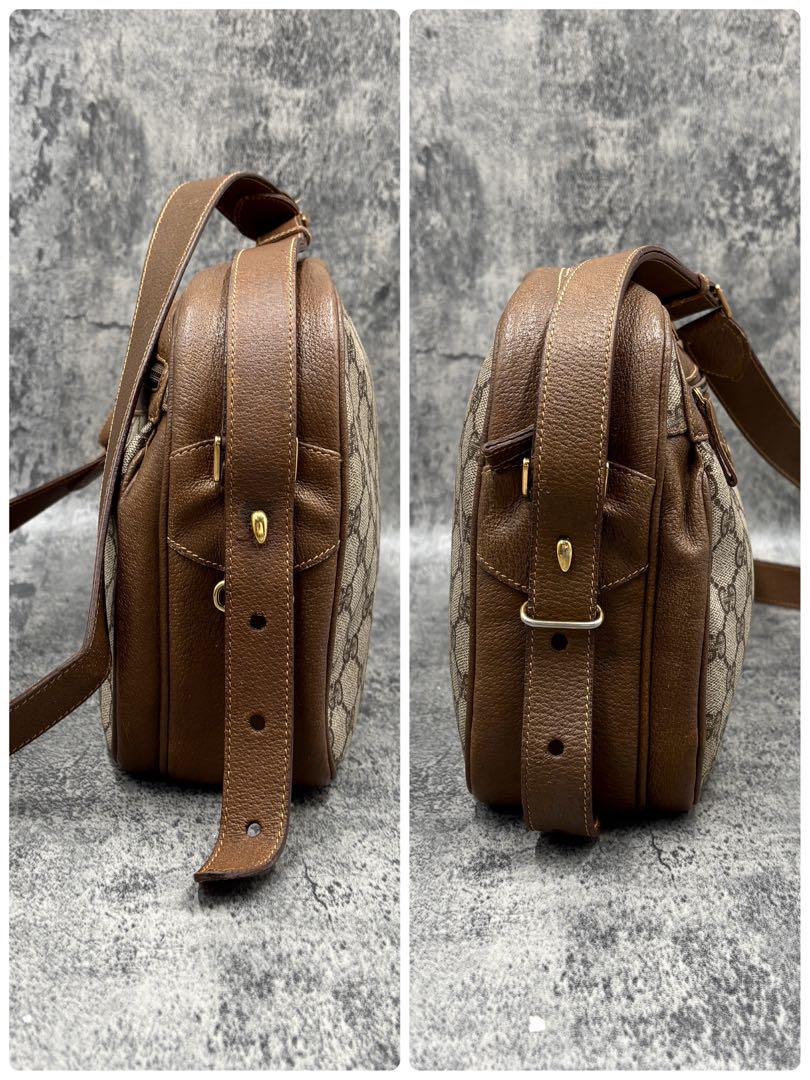 ✨美品✨GUCCI GG ショルダーバッグ レザー PVC ロゴ 金具 ブラウン