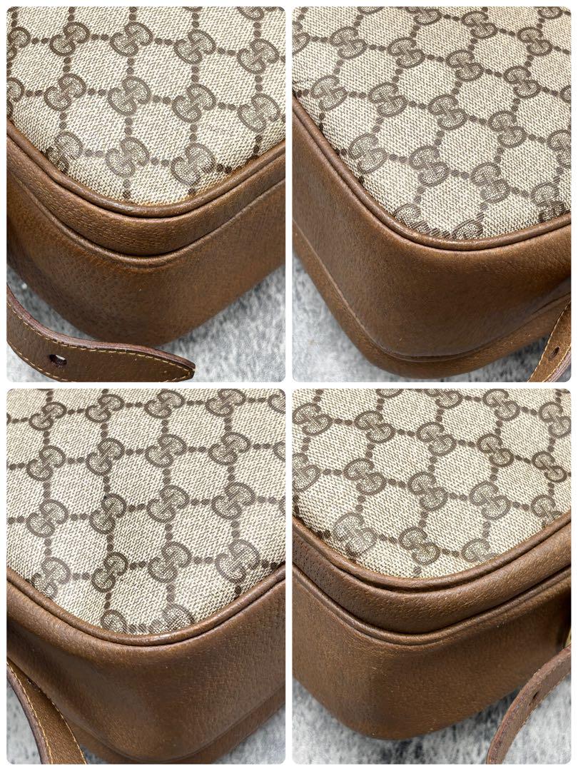 ✨美品✨GUCCI GG ショルダーバッグ レザー PVC ロゴ 金具 ブラウン