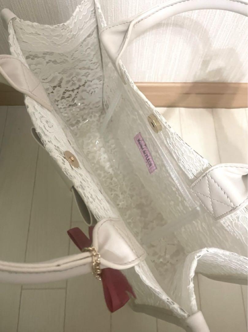 メゾン ド フルール Maison de FLEUR レースクリアトートバッグ