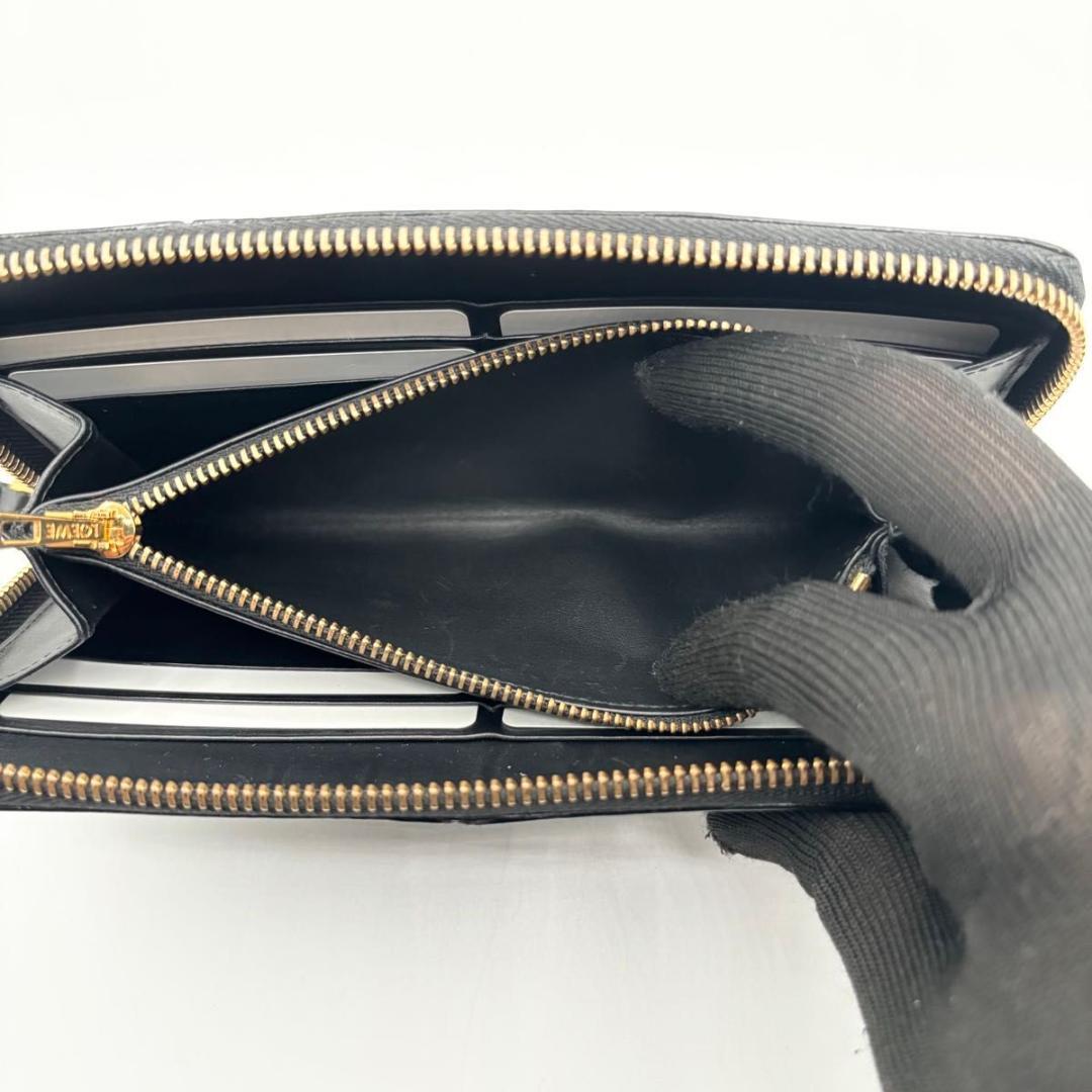 美品 LOEWE ロエベ 長財布 パズル アナグラム ラウンドファスナー 黒 美品】LOEWE ロエベ パズル アナグラム ラウンドファスナー 長