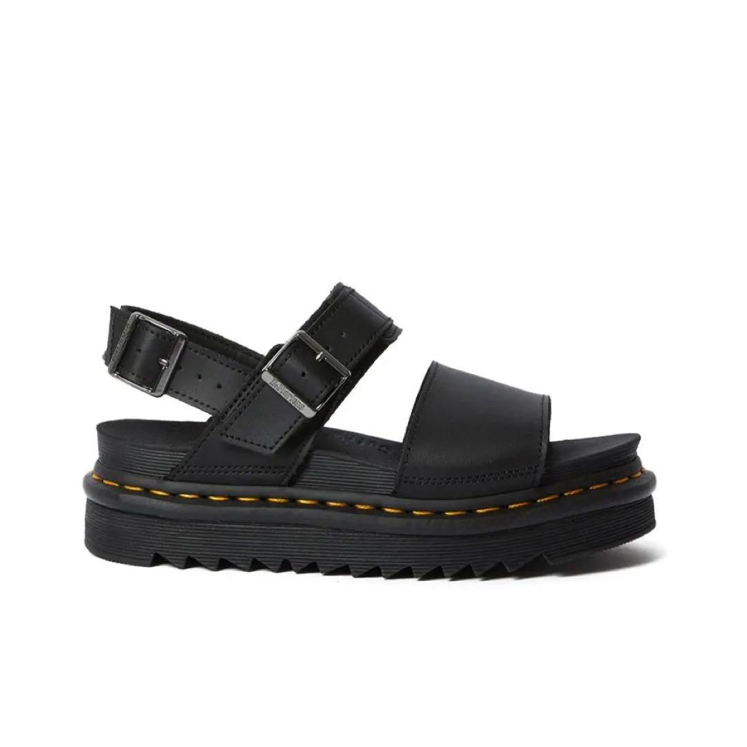 特価値 新品 Dr.Martens Voss ブラックサンダル 23.5cm