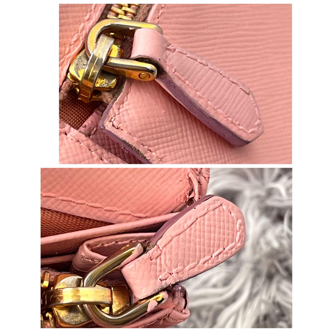 PRADA✨長財布　フィオッコ　サフィアーノ　リボン　メタルロゴ　ベビーピンク