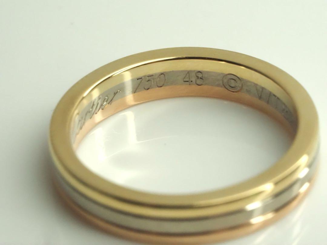 Cartier　カルティエ　K18スリーカラーウエディングリング 48号保証書