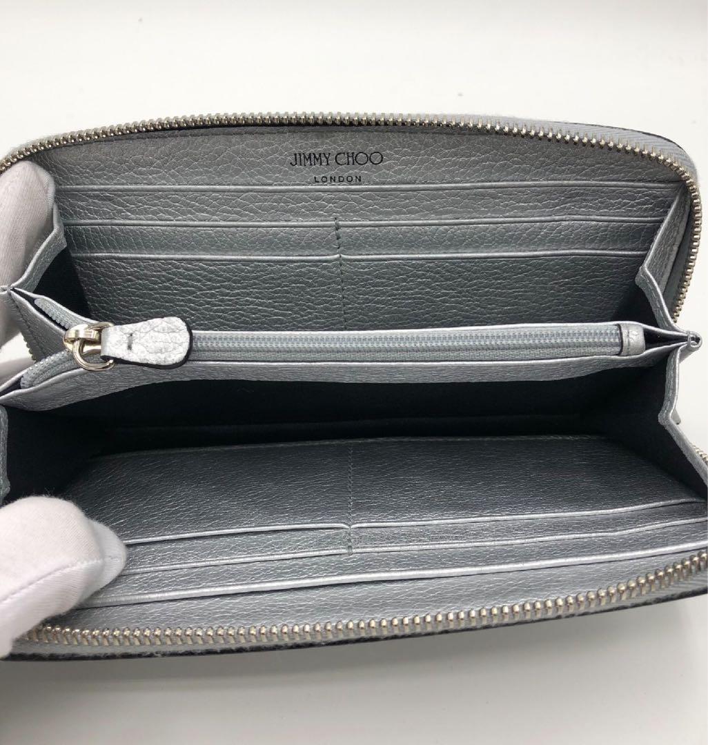 (美品)大人気、ジミーチュウ、長財布、人気色、スタッズ、ラウンドジップ、シボ革 美品)大人気 ジミーチュウ 長財布 人気色 スタッズ ラウンド