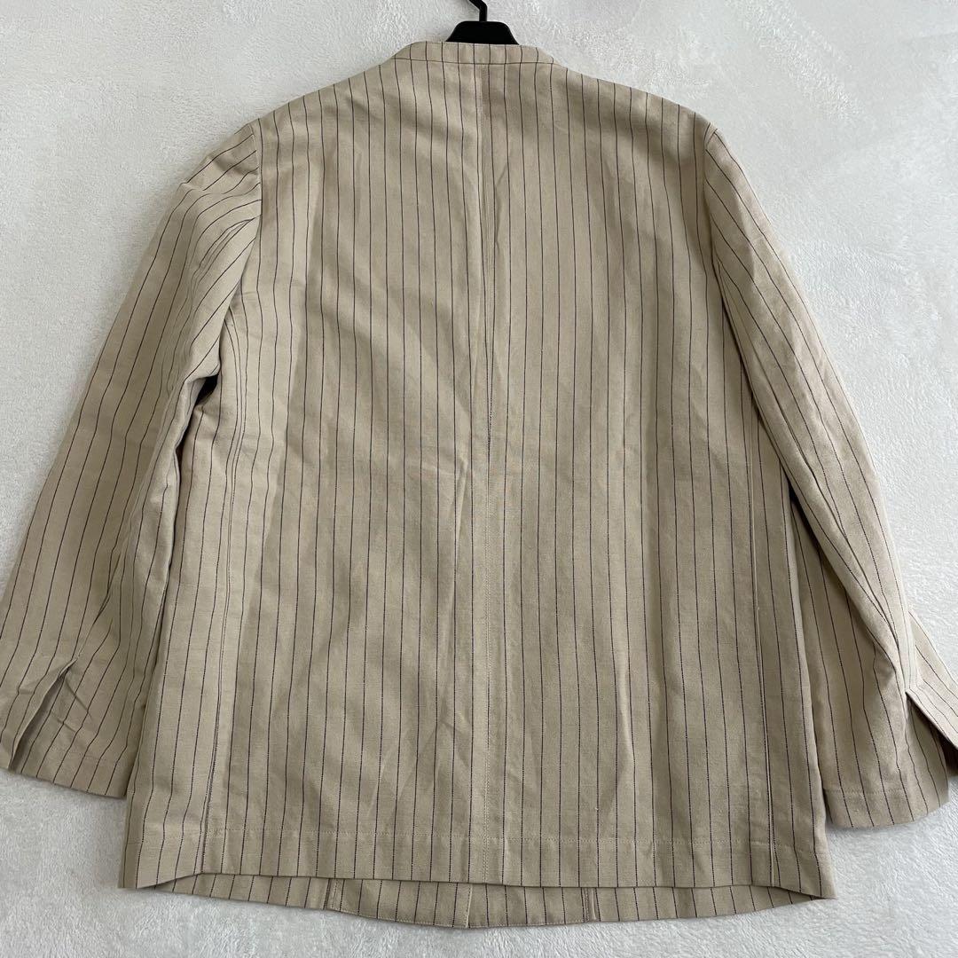 現行 美品 カレンソロジー リネン混 ノーカラージャケット オーバーシルエット