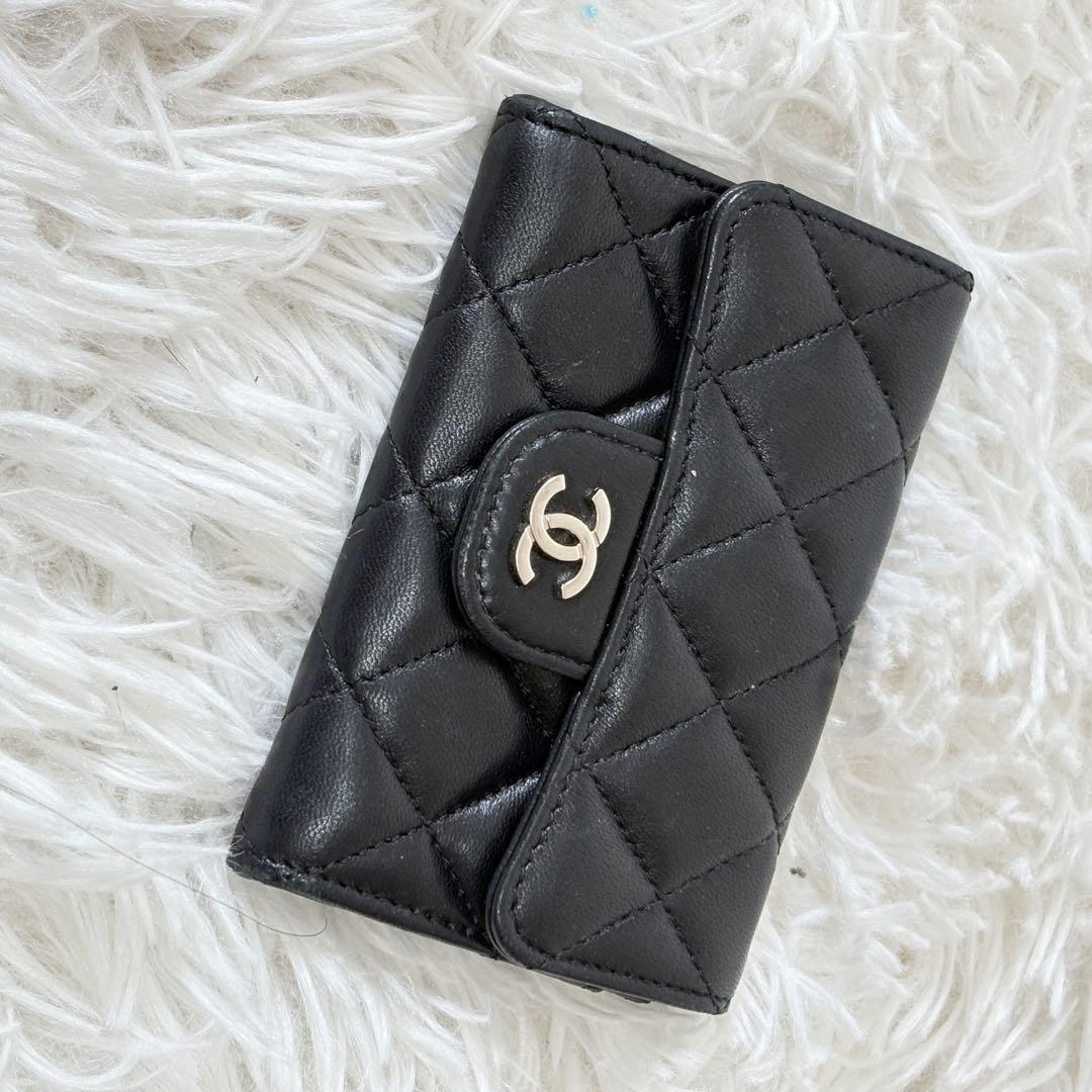 CHANEL ブラック レザー カードケース - メルカリ