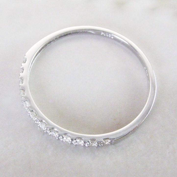 地金＊プラチナ【ハーフエタニティリング13号】天然ダイヤモンド0.15ct 新品