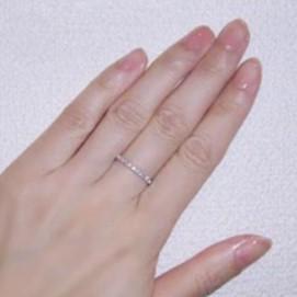 地金＊プラチナ【ハーフエタニティリング13号】天然ダイヤモンド0.15ct 新品