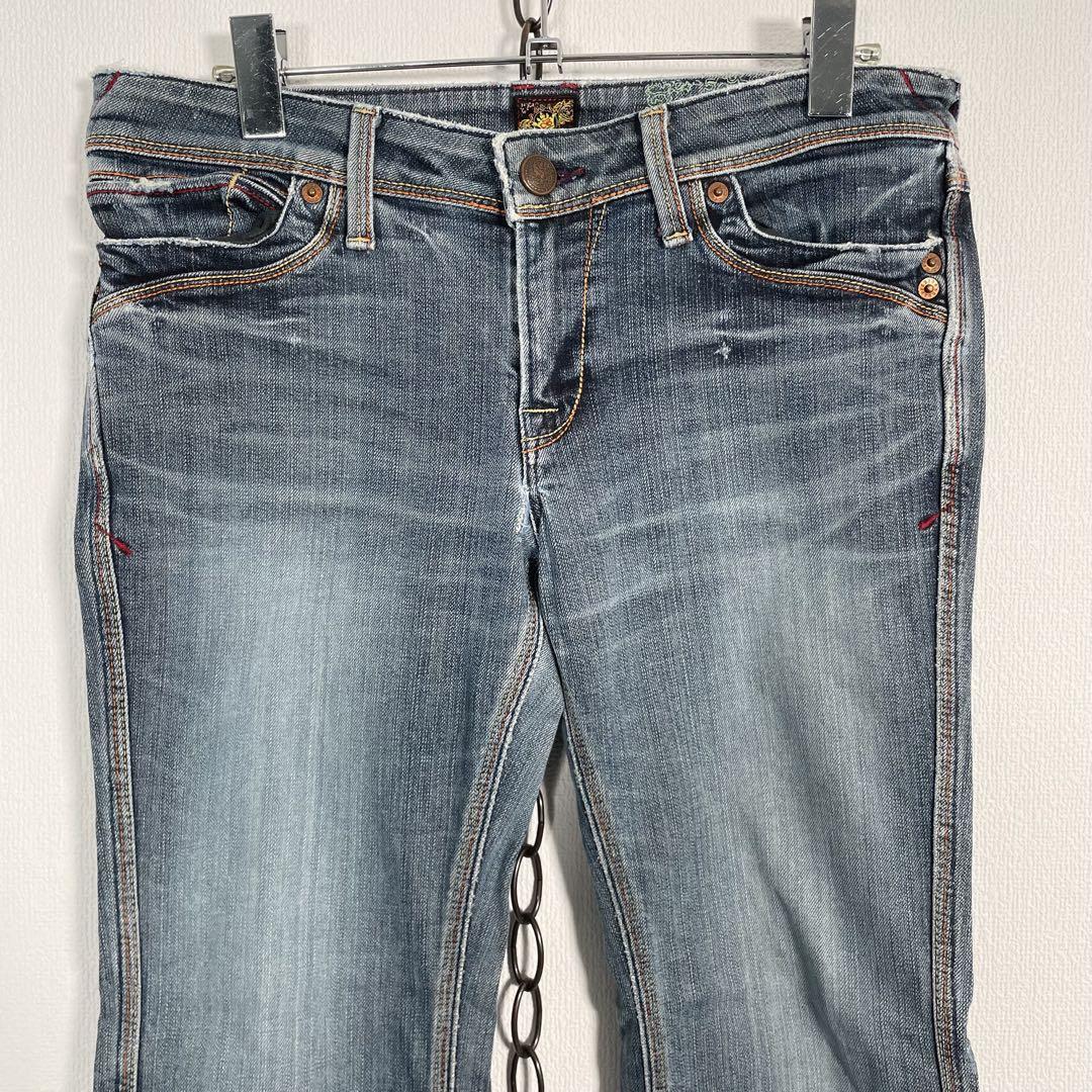 日本製 Y2K BRAPPERS ローライズフレアデニムパンツ ヴィンテージ加工