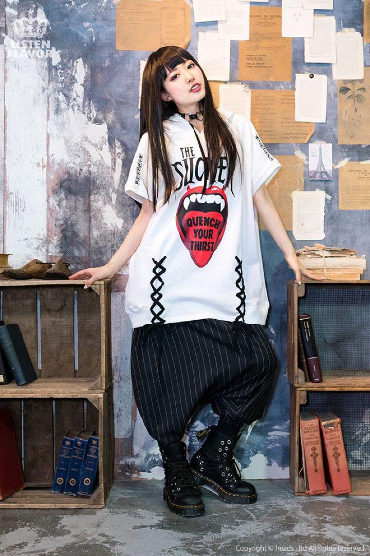 リッスンフレーバー サスペンダー付き サルエルパンツ