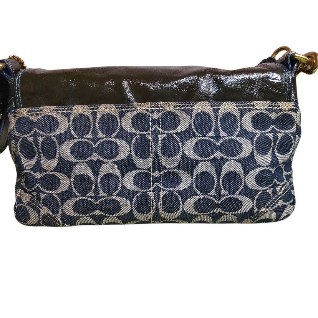 COACH シグネチャー ハンド&トートバッグ キャンバス×レザー ネイビー COACH シグネチャー ハンド&トートバッグ キャンバス×レザー