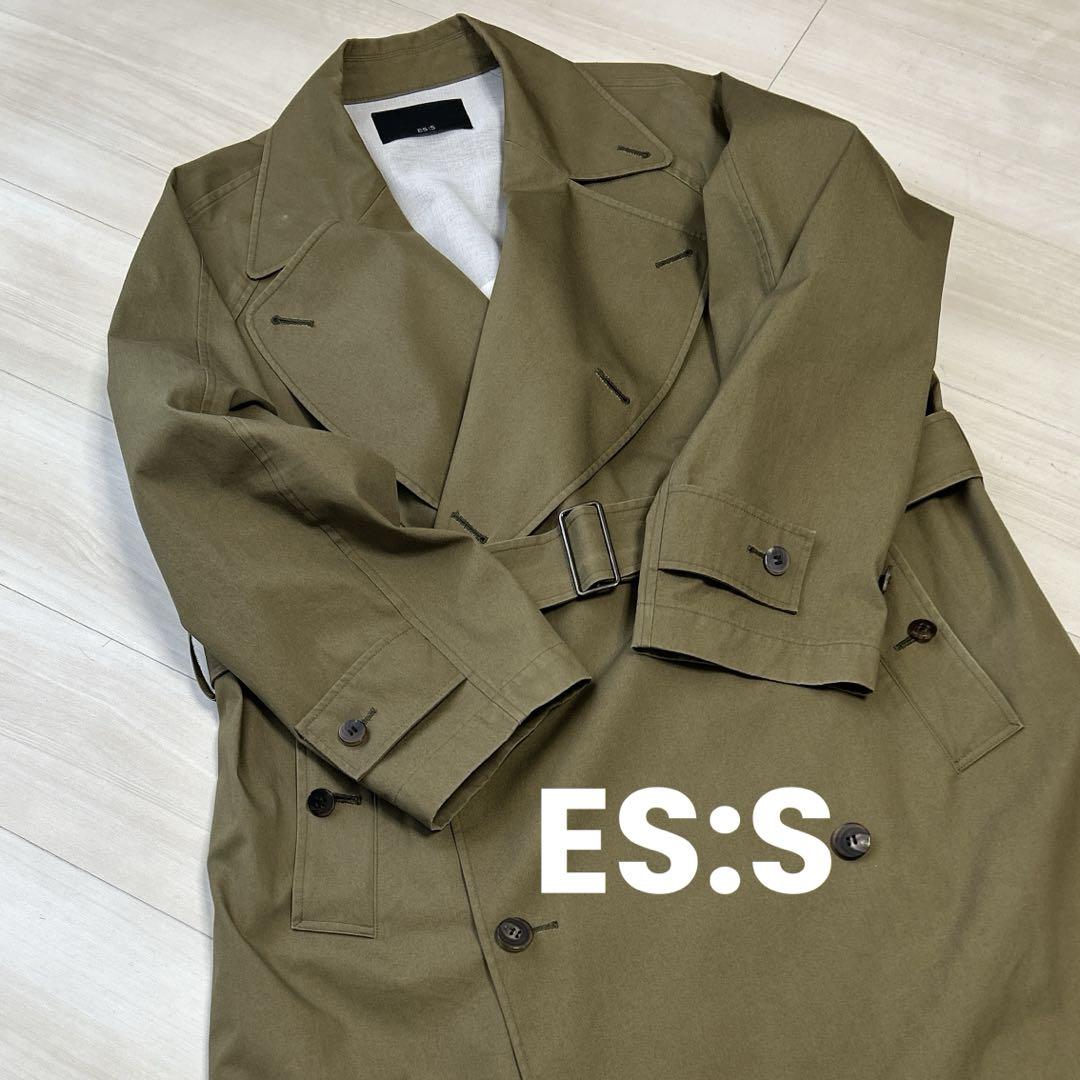 ES:S コットン トレンチコート カーキ M メンズ ES:S コットン トレンチコート カーキ M メンズ