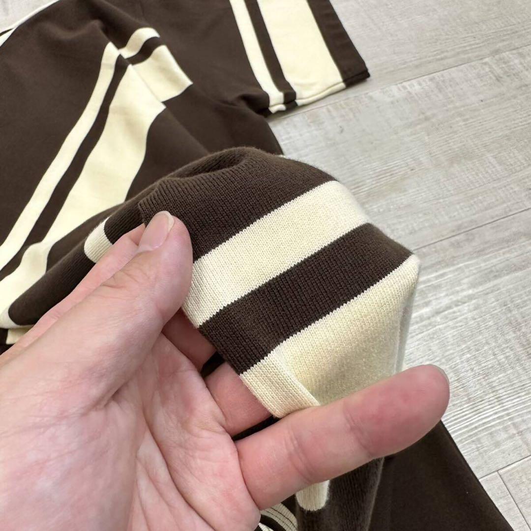 24ss 新品 ギャルソン オム 綿 天竺 ボーダー オーバーサイズ Tシャツ 画像3